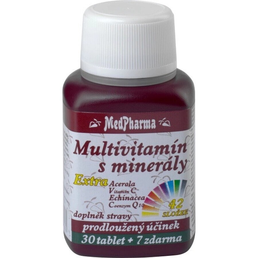 MedPharma MULTIVITAMINA CON MINERALI EXTRA 42 INGREDIENTI 1 × 30 + 7 tbl in omaggio (37 pz.)