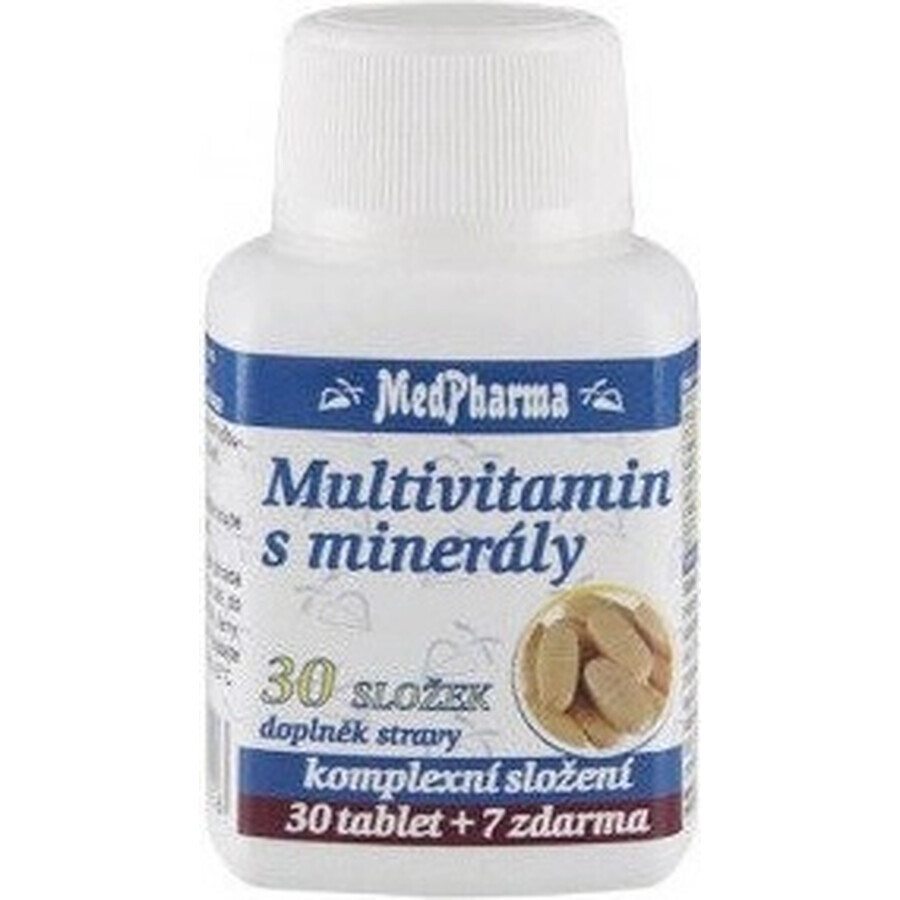 MedPharma MULTIVITAMINA CON MINERALI EXTRA 42 INGREDIENTI 1 × 30 + 7 tbl in omaggio (37 pz.)