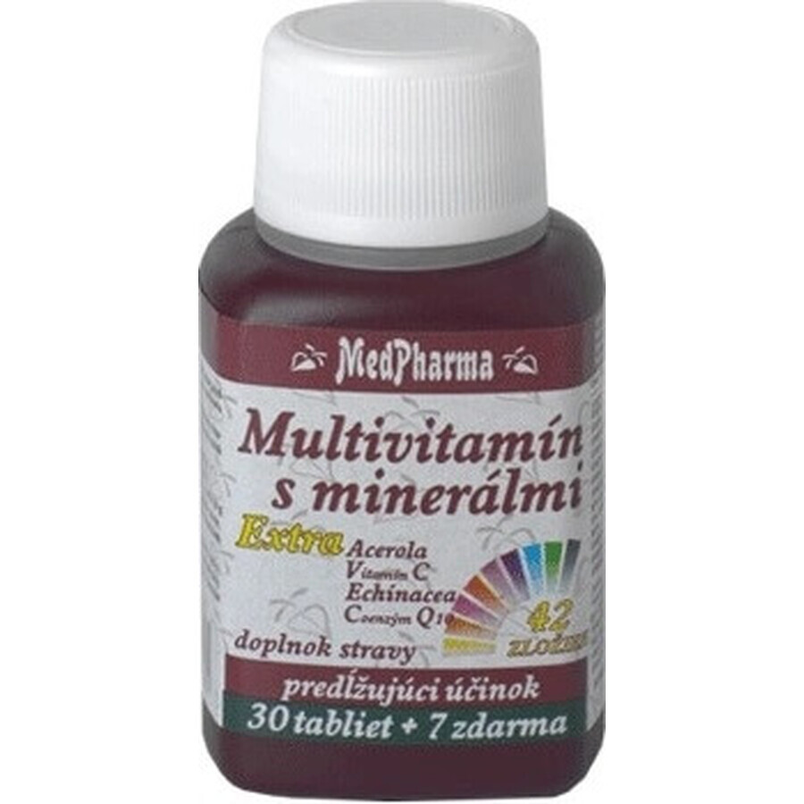 MedPharma MULTIVITAMINA CON MINERALI EXTRA 42 INGREDIENTI 1 × 30 + 7 tbl in omaggio (37 pz.)