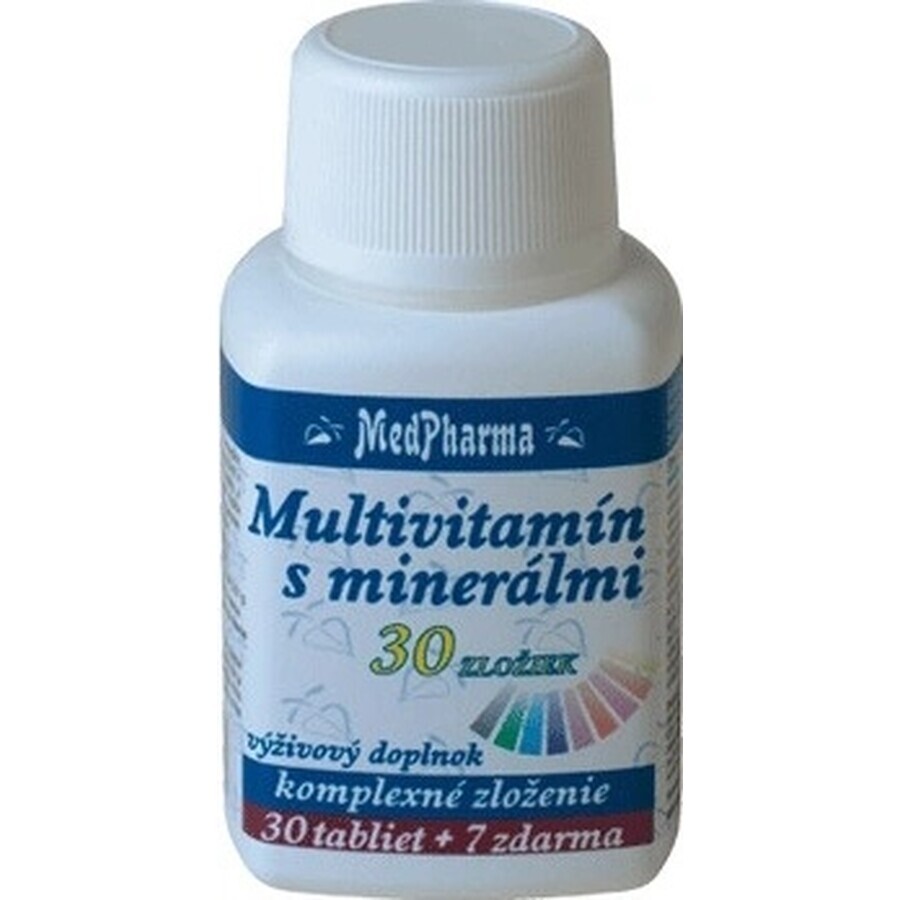 MedPharma MULTIVITAMINA CON MINERALI EXTRA 42 INGREDIENTI 1 × 30 + 7 tbl in omaggio (37 pz.)