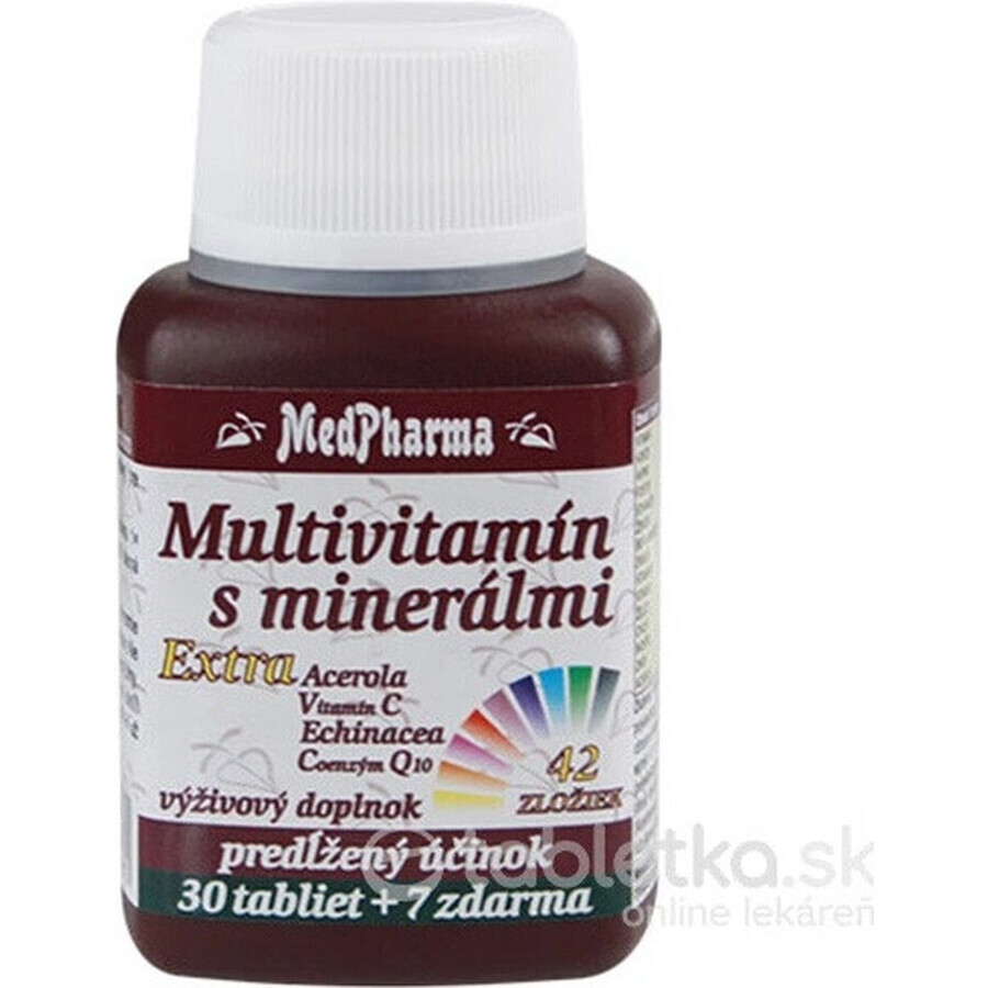 MedPharma MULTIVITAMINA CON MINERALI EXTRA 42 INGREDIENTI 1 × 30 + 7 tbl in omaggio (37 pz.)