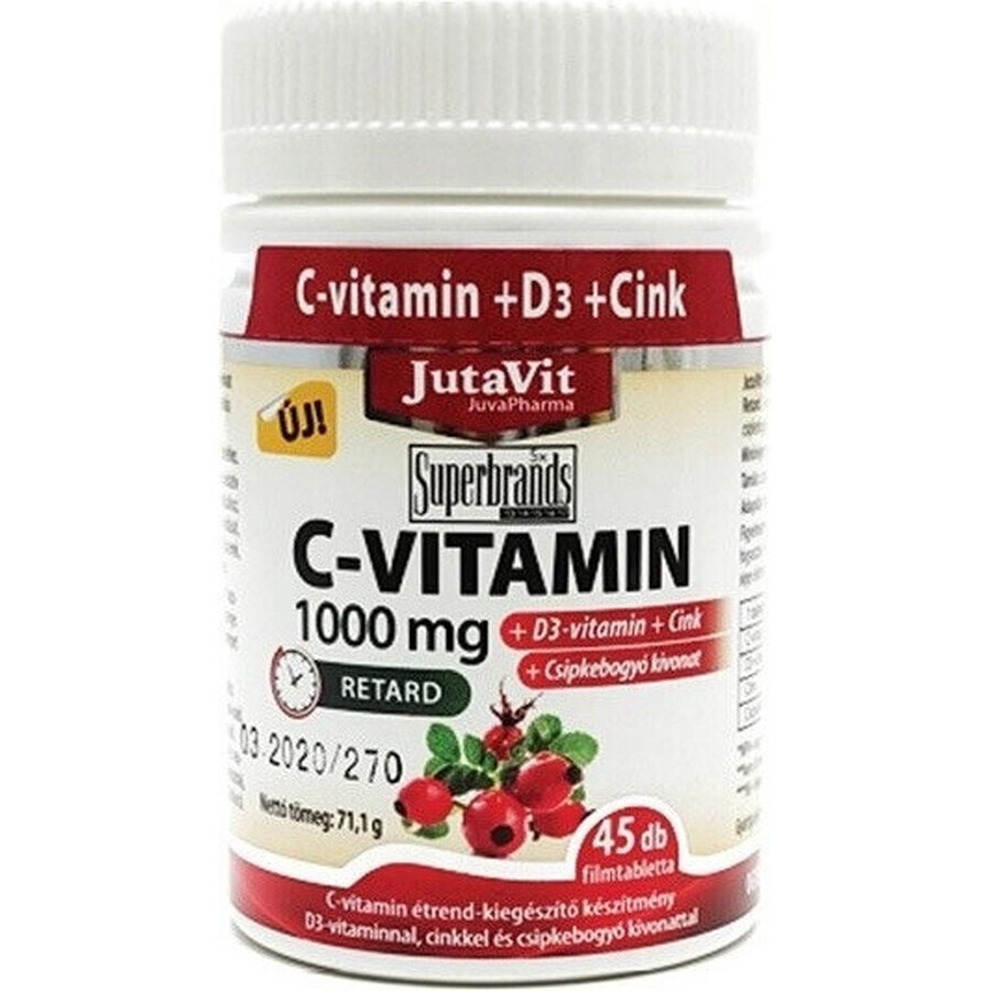 JutaVit Vitamin C 1000 mg mit Hagebutte + Vitamin D3 1×100 tbl, Vitamin C 1000 mg mit Hagebutte + Vitamin D3
