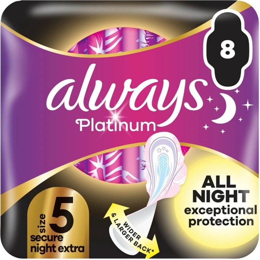 Shop Always Platinum Secure Night Extra Damenbinden mit Flügeln, 8 Stück 1×8 Stück, Damenbinden mit Flügeln Always Platinum Secure Night Extra Damenbinden mit Flügeln, 8 Stück 1×8 Stück, Damenbinden mit Flügeln