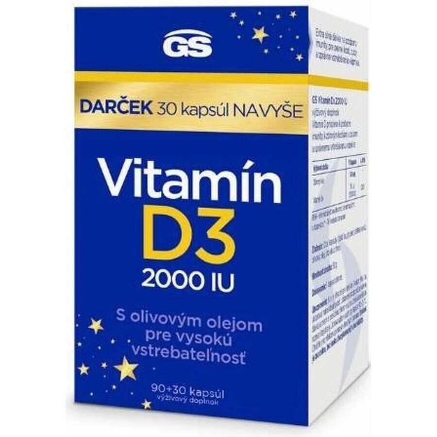 GS Vitamina D3 2000 UI 1×120 tbl, complemento alimenticio