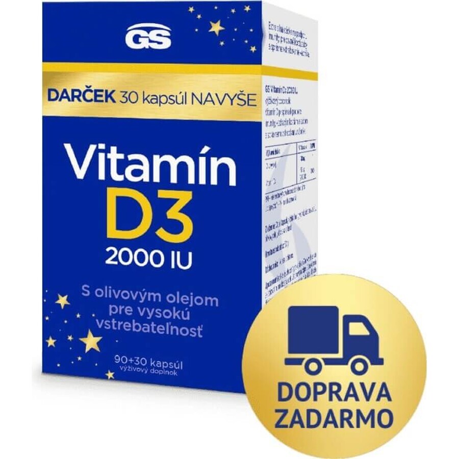 GS Vitamina D3 2000 UI 1×120 tbl, complemento alimenticio