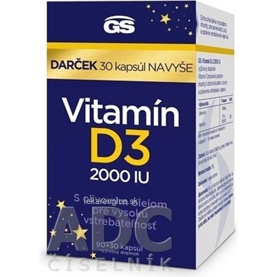 GS Vitamina D3 2000 UI 1×120 tbl, complemento alimenticio