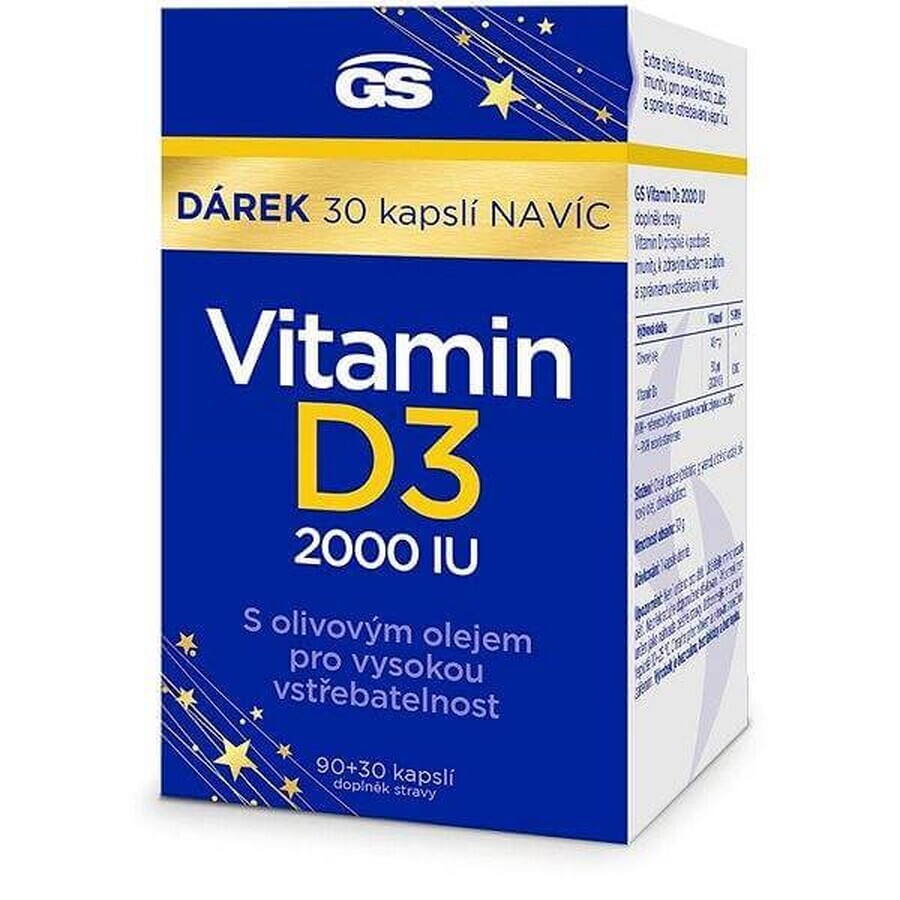 GS Vitamina D3 2000 UI 1×120 tbl, complemento alimenticio