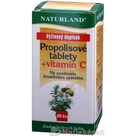 NATURLAND PROPOLIS TABLETTEN + VITAMIN C 1×60 tbl, Nahrungsergänzungsmittel