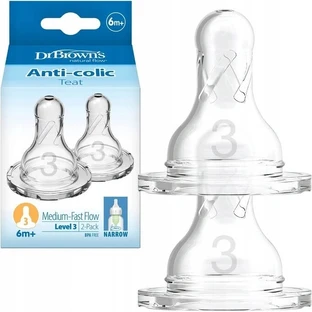 Dr.BROWN'S OPTIONS+ NIVEL 3 1×2, estrecho, pezones de silicona 6m+