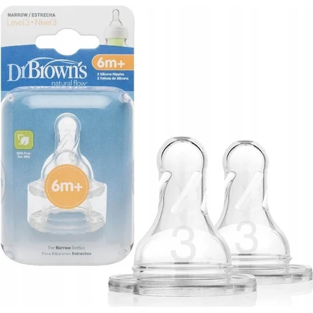 Dr.BROWN'S OPTIONS+ NIVEL 3 1×2, estrecho, pezones de silicona 6m+