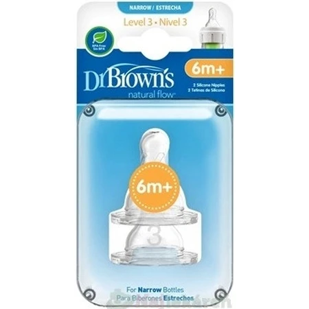 Dr.BROWN'S OPTIONS+ NIVEL 3 1×2, estrecho, pezones de silicona 6m+