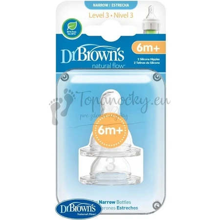 Dr.BROWN'S OPTIONS+ NIVEL 3 1×2, estrecho, pezones de silicona 6m+
