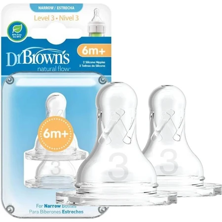 Dr.BROWN'S OPTIONS+ NIVEL 3 1×2, estrecho, pezones de silicona 6m+