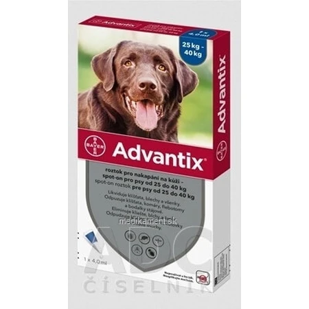 ADVANTIX SPOT-ON PES 4×4 ml, antiparasitic repellent preparation