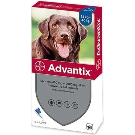 ADVANTIX SPOT-ON PES 4×4 ml, antiparasitic repellent preparation