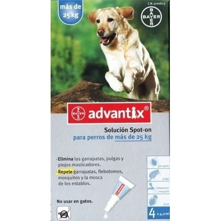 ADVANTIX SPOT-ON PES 4×4 ml, antiparasitic repellent preparation