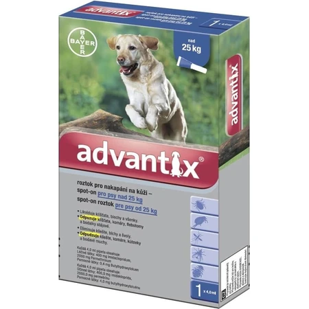 ADVANTIX SPOT-ON PES 4×4 ml, antiparasitic repellent preparation