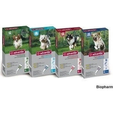 ADVANTIX SPOT-ON PES 4×4 ml, antiparasitic repellent preparation