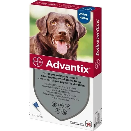 ADVANTIX SPOT-ON PES 4×4 ml, antiparasitic repellent preparation