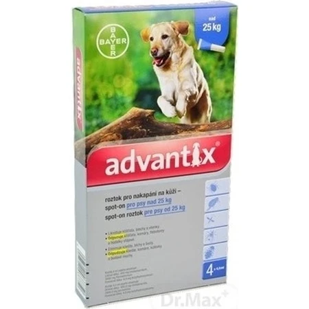 ADVANTIX SPOT-ON PES 4×4 ml, antiparasitic repellent preparation