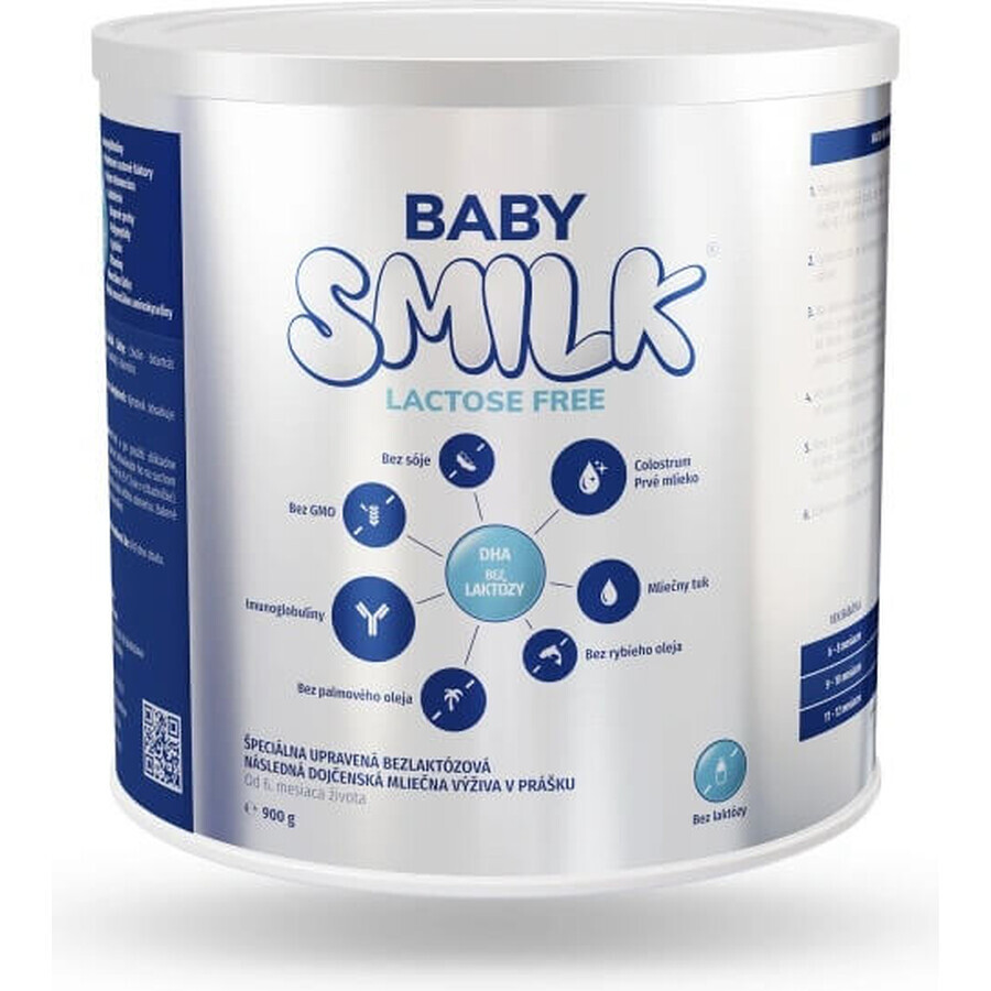 BABYSMILK Lactose Free - lactose free follow-on formula with Colostrum 1×900 g, specially formulated follow-on formula
