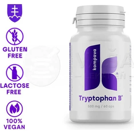 KOMPAVA TRYPTOFAN TRYPTOFAN B+ 500 mg 1×60 cps, complemento alimenticio