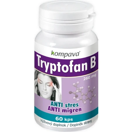 KOMPAVA TRYPTOFAN TRYPTOFAN B+ 500 mg 1×60 cps, complemento alimenticio