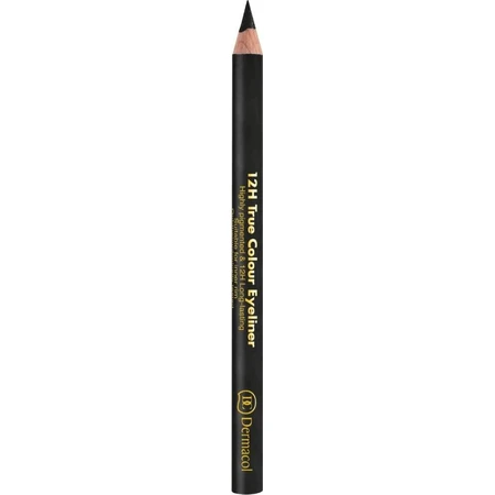Dermacol Lápiz de ojos 12H True Colour Eyeliner nº 8 1×1 ud, lápiz de ojos de madera, negro