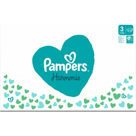 PAMPERS HARMONIE BABY DIAPERS V.3 6-10KG 186KS 1×186 pcs, pañales talla 3