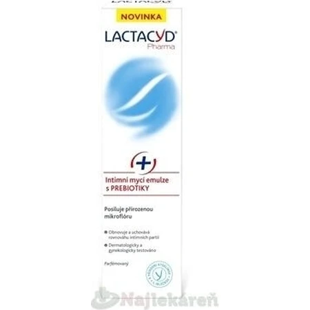 Lactacyd intieme reinigingsemulsie met prebiotica Pharma Prebiotic Plus 1×250 ml, intieme reinigingsemulsie