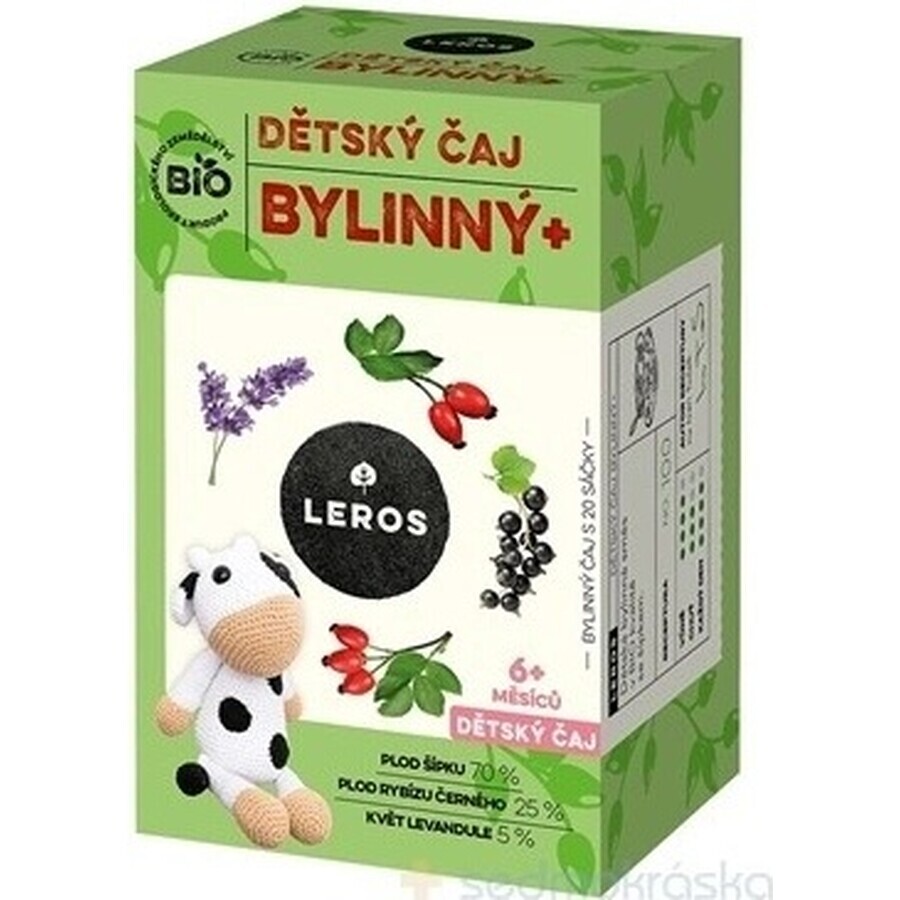 LEROS BIO CHILDREN'S HERBAL TEA+ 20×2 g, ceai de plante pentru copii