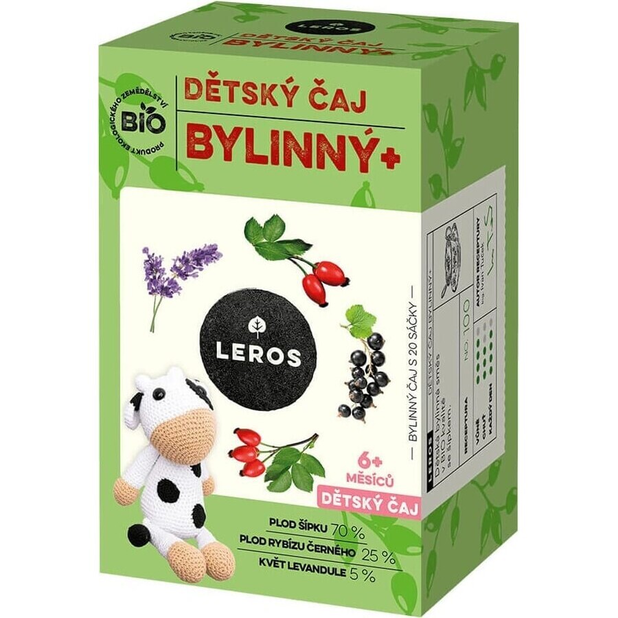 LEROS BIO CHILDREN'S HERBAL TEA+ 20×2 g, ceai de plante pentru copii