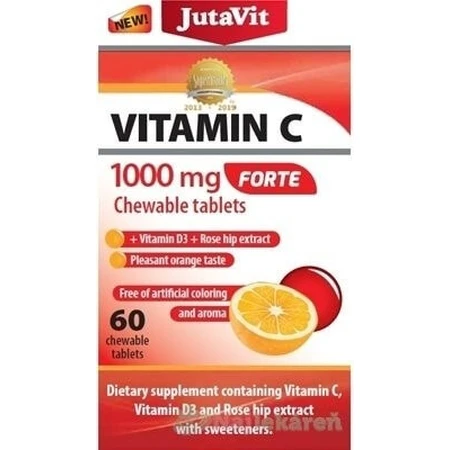 JutaVit Vitamine C 1000 mg FORTE 1×60 stuks, kauwtabletten met vitamine D3