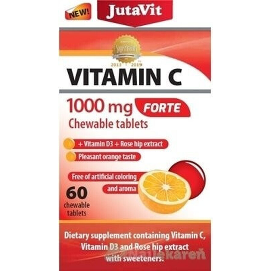 JutaVit Vitamin C 1000 mg FORTE 1×60 pcs, chewable tablets with vitamin D3