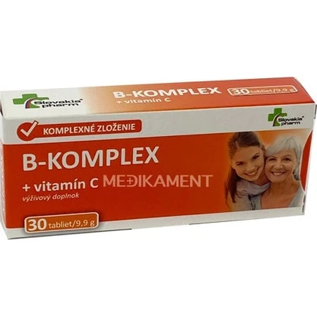 Slovakiapharm B-KOMPLEX + vitamine C 1×30 tbl, voedingssupplement