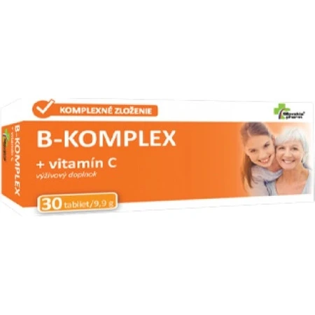 Slovakiapharm B-KOMPLEX + vitamine C 1×30 tbl, voedingssupplement
