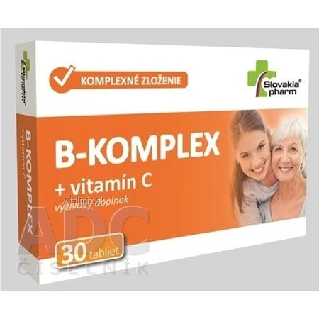 Slovakiapharm B-KOMPLEX + vitamine C 1×30 tbl, voedingssupplement