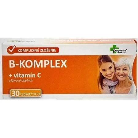 Slovakiapharm B-KOMPLEX + vitamine C 1×30 tbl, voedingssupplement