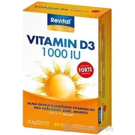 VITAR Vitamin D3 Forte 1000IU 1×90 tbl 1×90 tbl, eine starke Dosis von Sonnenvitamin D3