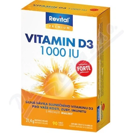 VITAR Vitamin D3 Forte 1000IU 1×90 tbl 1×90 tbl, eine starke Dosis von Sonnenvitamin D3