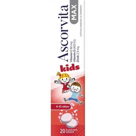 Ascorvita MAX niños 4-6 años 1×20 tbl, complemento alimenticio