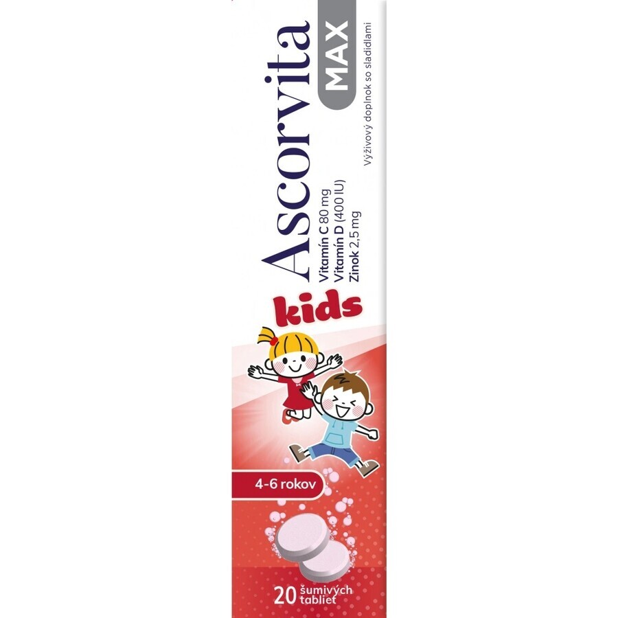 Buy Ascorvita MAX children 4-6 years 1×20 tbl, food supplement Ascorvita MAX children 4-6 years 1×20 tbl, food supplement
