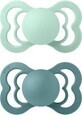 BIBS Natural rubber supreme pacifier 2 pcs 1&#215;1 pcs - size 1, northern mint / sea islander
