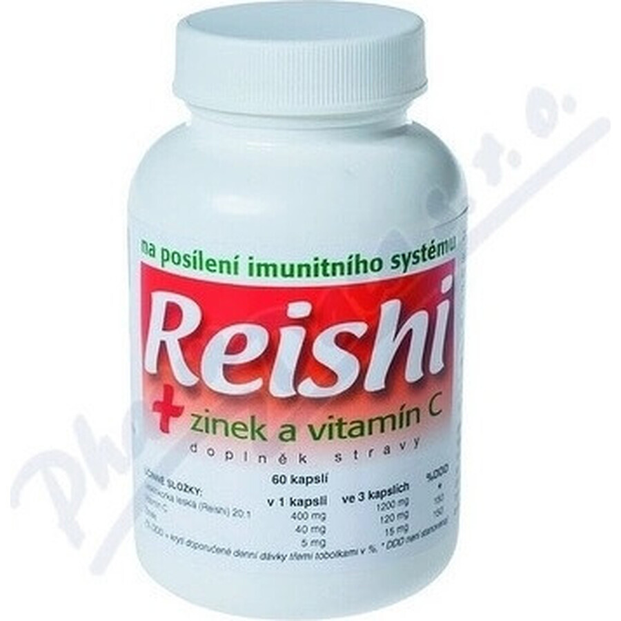 NATURVITA REISHI + zinc et vitamine C 1×60 cps, complément alimentaire