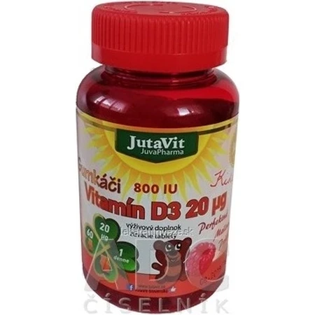 JutaVit Gummies Vitamine D3 20 µg Kids 1×60 tbl, complément alimentaire