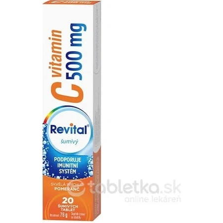Revital vitamine C 500 mg effervescent 1×20 tbl, goût orange