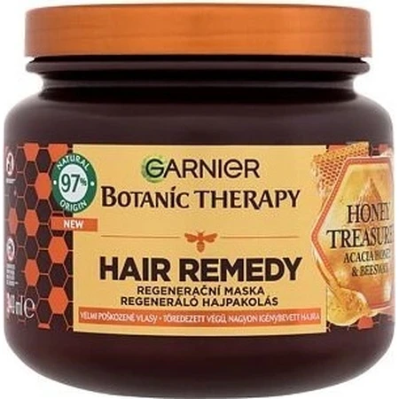 Garnier Botanic Therapy Hair Remedy Hair Remedy Honey Treasure 1×340 ml, regenerierende Maske für geschädigtes Haar, 340 ml