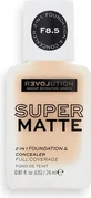 Revolution Relove, Foundation Supermatte F2, make-up 1×24 ml, make-up