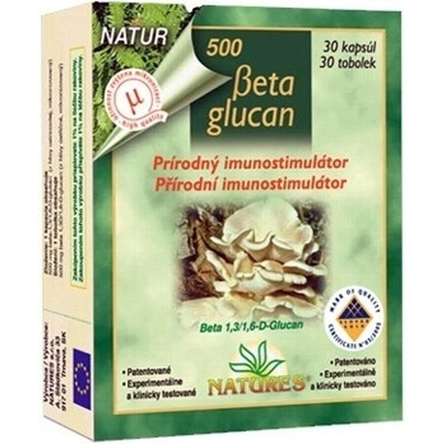 NATURES Betaglucan 500+ 1×30 cápsulas, complemento alimenticio