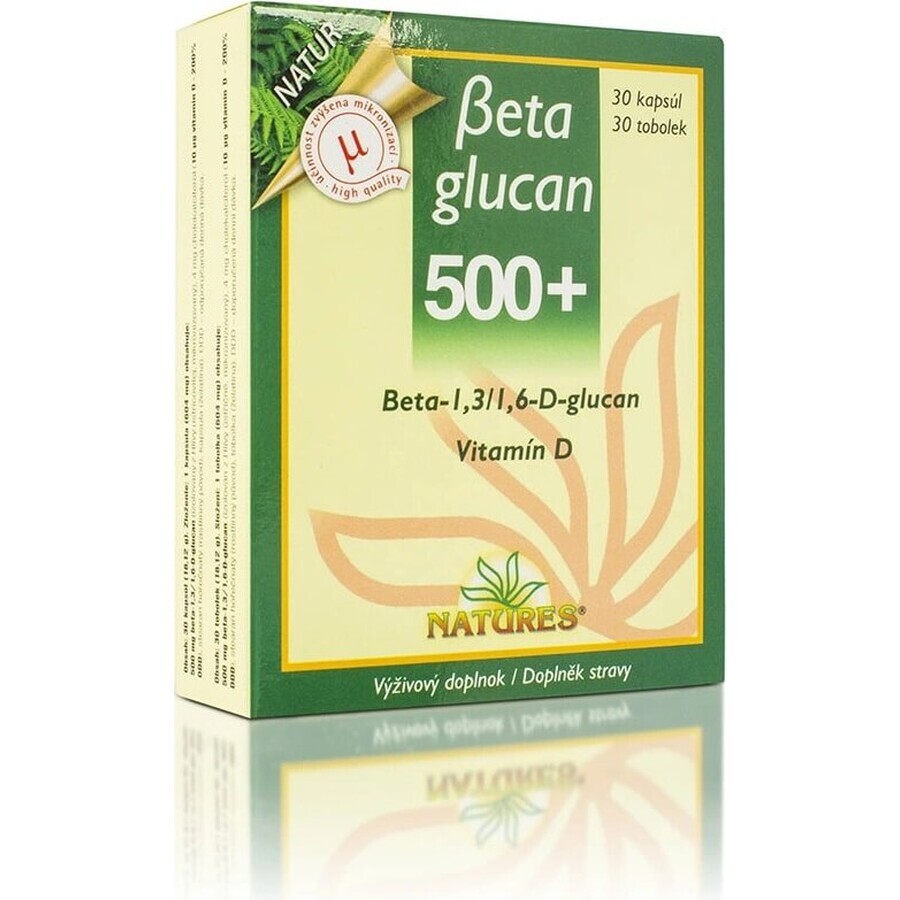 NATURES Betaglucan 500+ 1×30 cápsulas, complemento alimenticio
